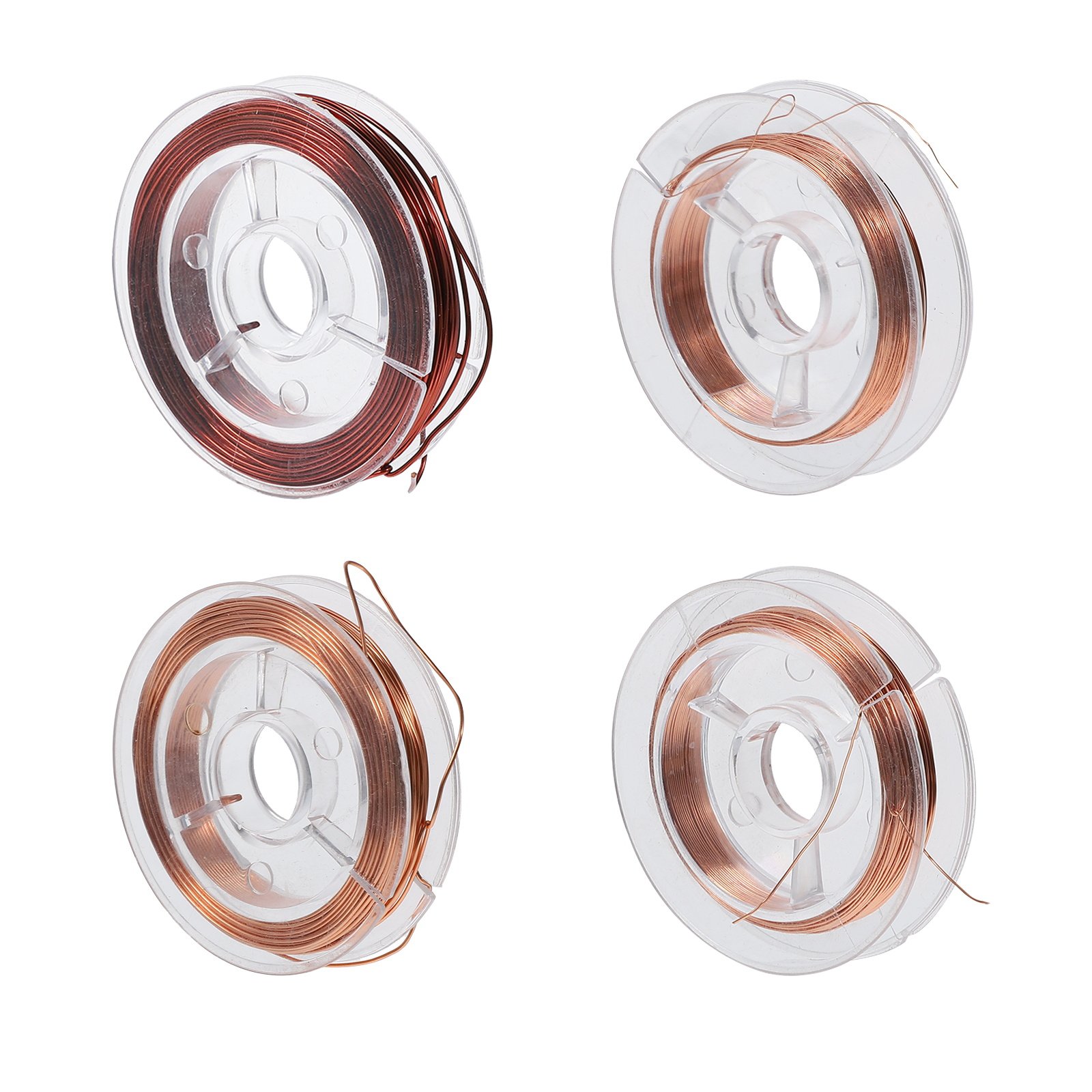 Copper Wire Roll - ลวดทองแดงเคลือบอีนาเมล 4 ม้วน ลวดทองแดงเปลือยแบบยืดหยุ่น สำหรับงาน DIY