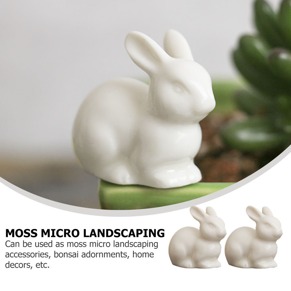 5 ชิ้น กระต่ายเซรามิกขนาดเล็ก  - Bonsai Garden Landscape Design บทวิจารณ์และราคา