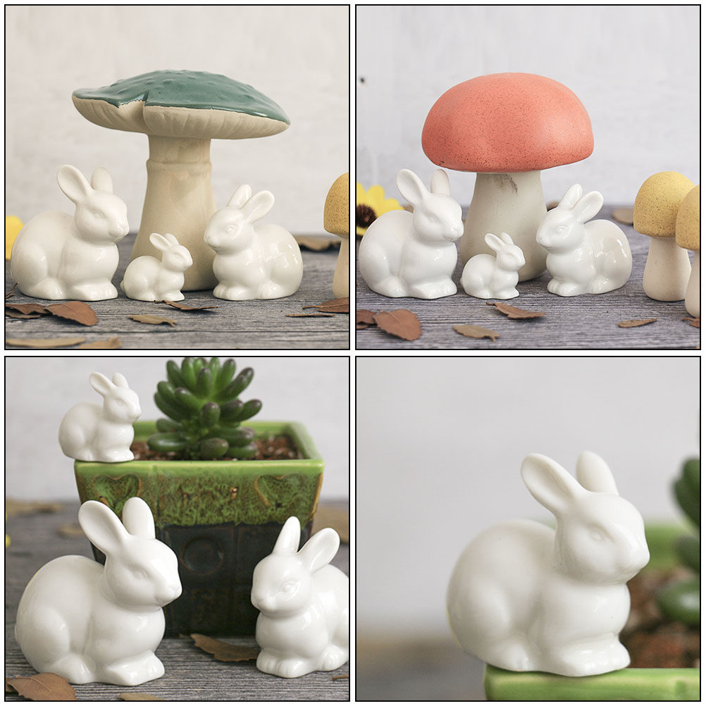 5 ชิ้น กระต่ายเซรามิกขนาดเล็ก  - Bonsai Garden Landscape Design บทวิจารณ์และราคา